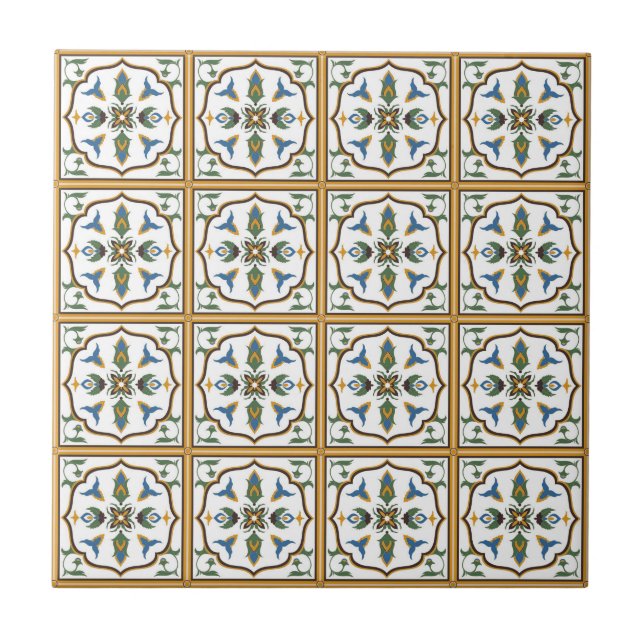 Carreau Motif portugais de tuile - Azulejos du Portugal (Devant)