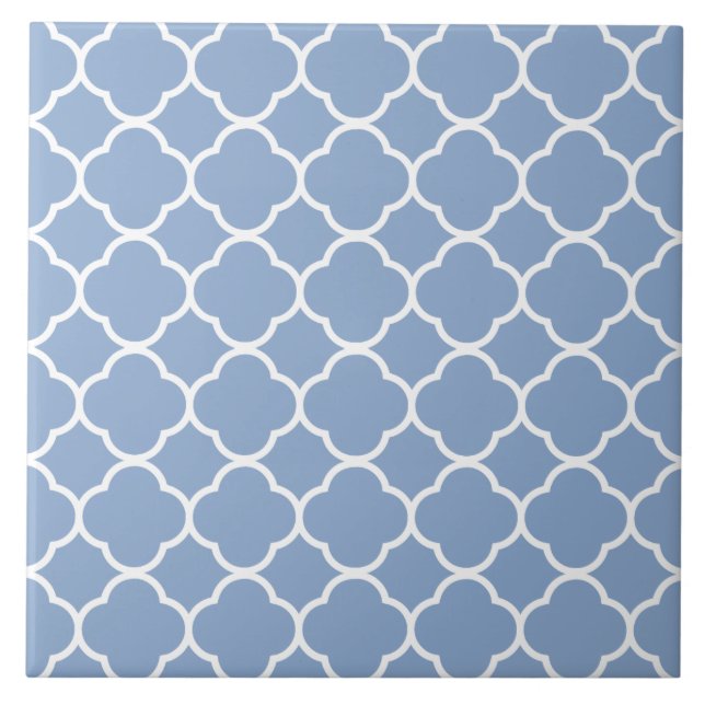 Carreau Motif Quatrefoil bleu clair (Devant)