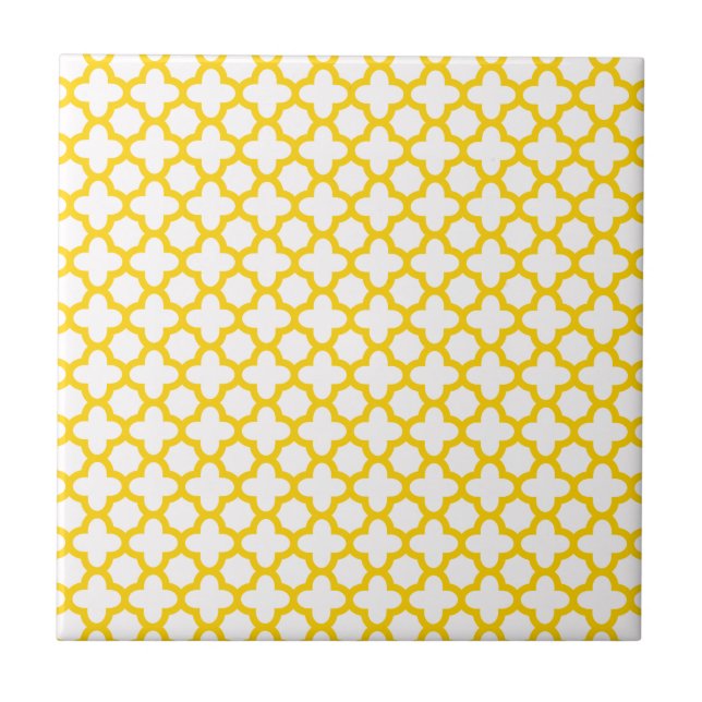 Carreau Motif Quatrefoil jaune (Devant)
