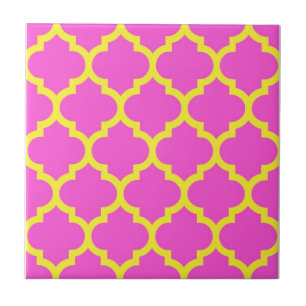 Carreau Motif Quatrefoil Marocain Rose Chaud #5