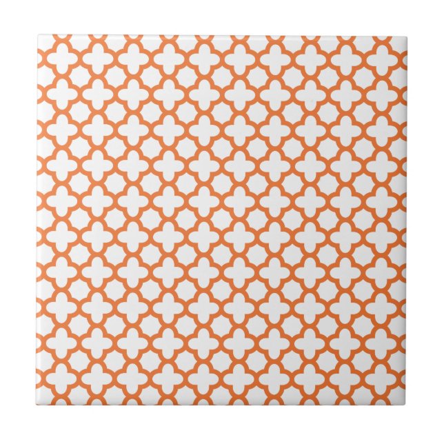 Carreau Motif Quatrefoil Orange (Devant)