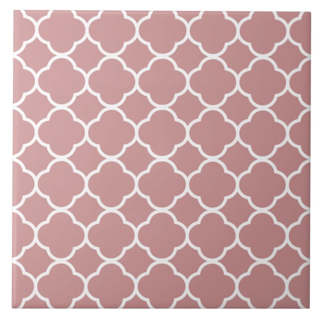 Carreau Motif Quatrefoil rose (Devant)