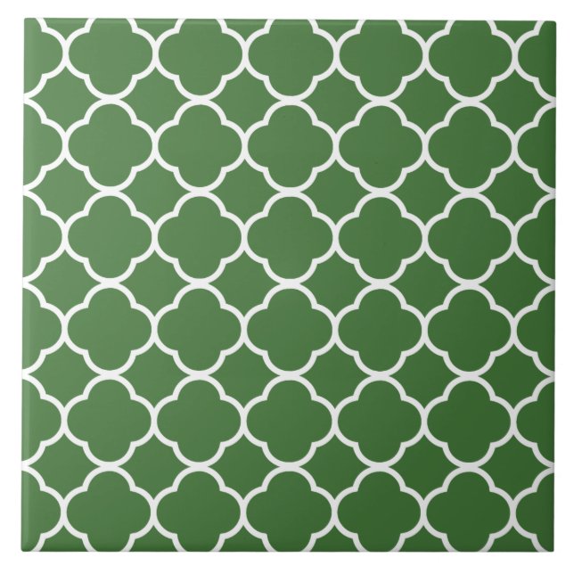 Carreau Motif Quatrefoil vert (Devant)