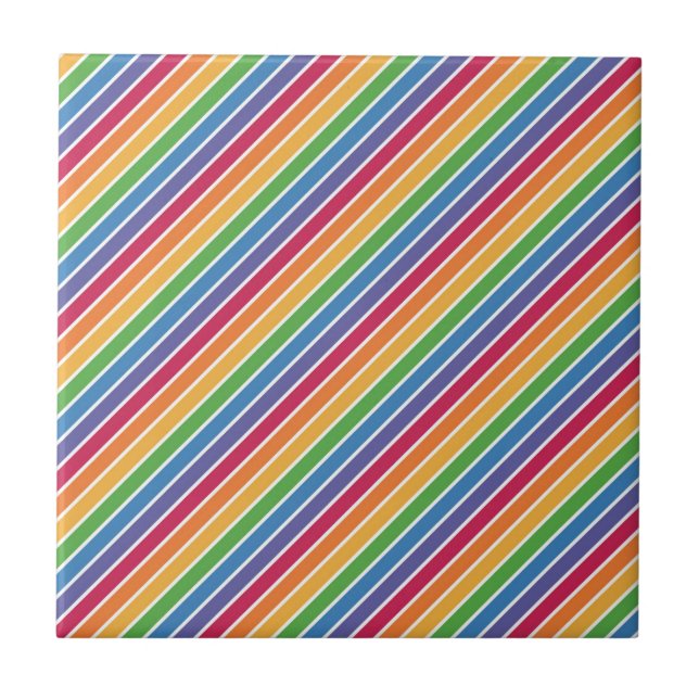 Carreau Motif Rainbow Stripes (Devant)