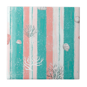 Carreau Motif rayé corail nautique