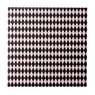 Carreau Motif rayé noir et rose clair minimal abstrait