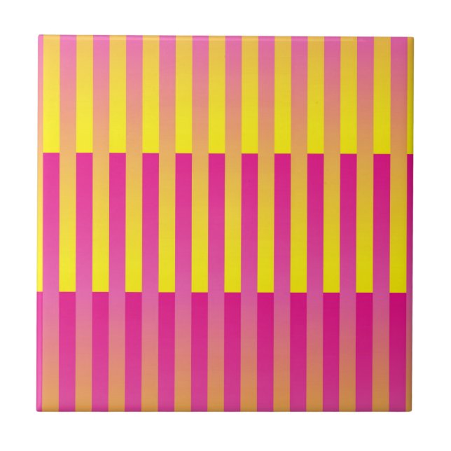 Carreau Motif rayé orange jaune rose (Devant)