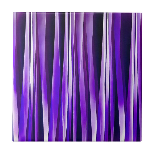 Carreau Motif rayé violet royal, lilas et argent (Devant)