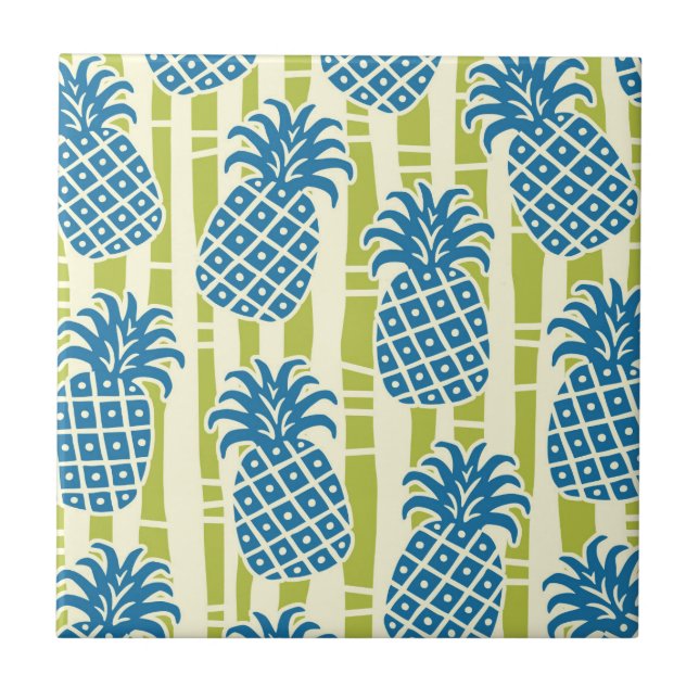 Carreau Motif rayures bambou ananas Tiki (Devant)