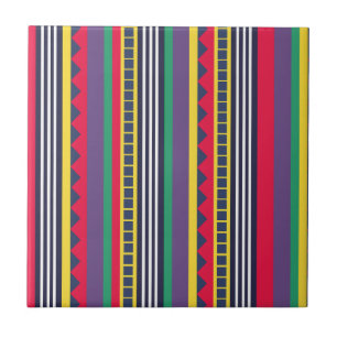 Carreau Motif rayures colorées des années quatre-vingt Eig