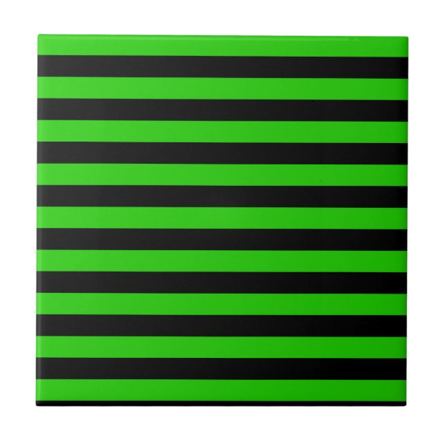 Carreau Motif rayures vertes et noires audacieuses (Devant)