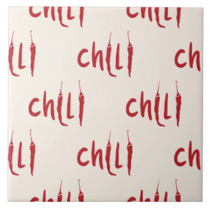 Carreau Motif Red Chili Peppers