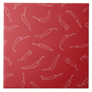 Carreau Motif Red Chili Peppers