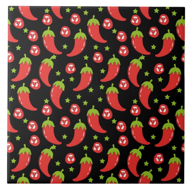 Carreau Motif Red Chili Peppers (Devant)