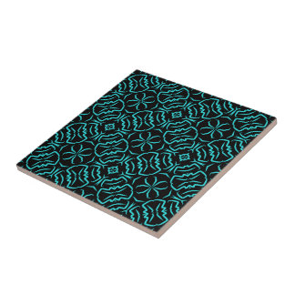 Carreau Motif Répétitif Sans Couture En Turquoise Sur Fond