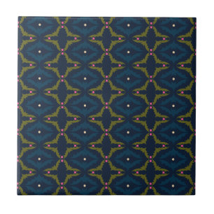 Carreau Motif Rétro Vintage Deep Blue