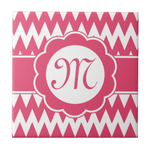 Carreau Motif rose Chevron & Fleur Monogram