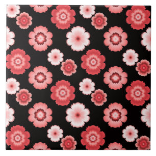 Carreau Motif rose et blanc