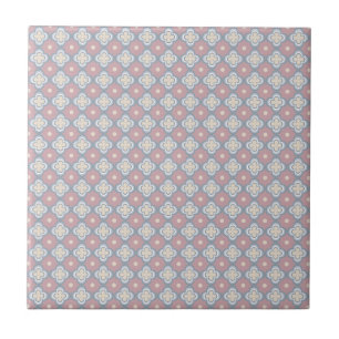 Carreau Motif rose et bleu
