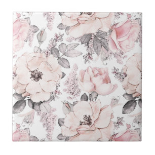 Carreau Motif rose et gris classique