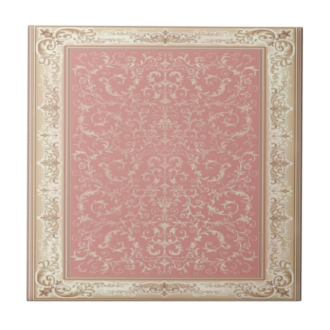 Carreau Motif rose floral oriental (Devant)