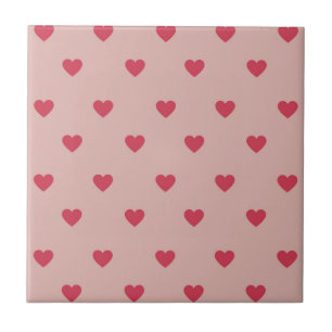 Carreau Motif rose Retro Coeur Y2K avec Arrière - plan ros