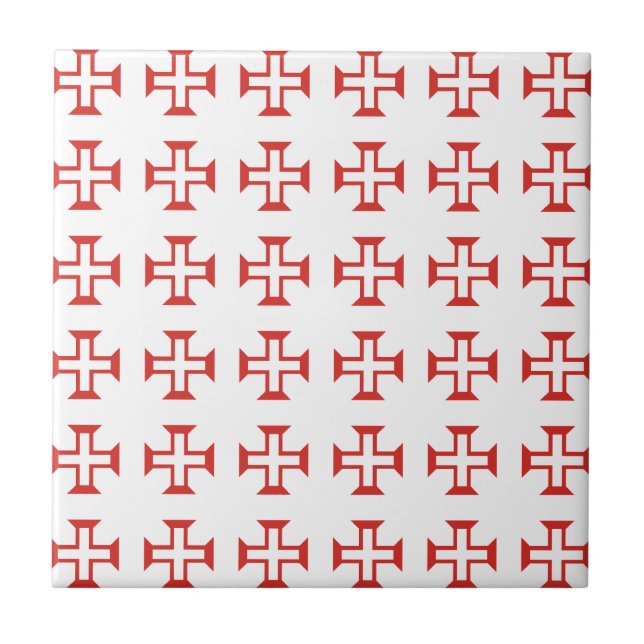 Carreau Motif rouge de croix de Templar (Devant)