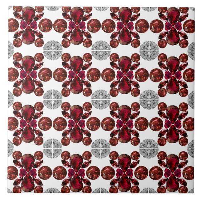 Carreau Motif rouge et blanc (Devant)