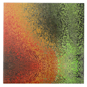Carreau Motif Rouge Vert Et Or