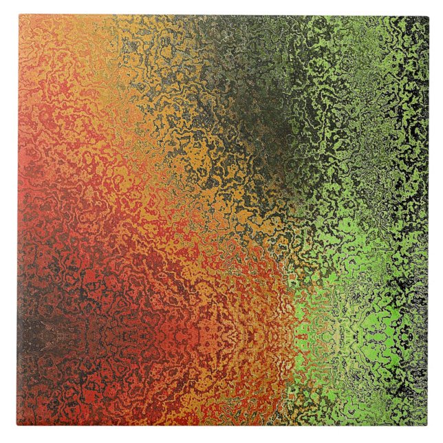 Carreau Motif Rouge Vert Et Or (Devant)