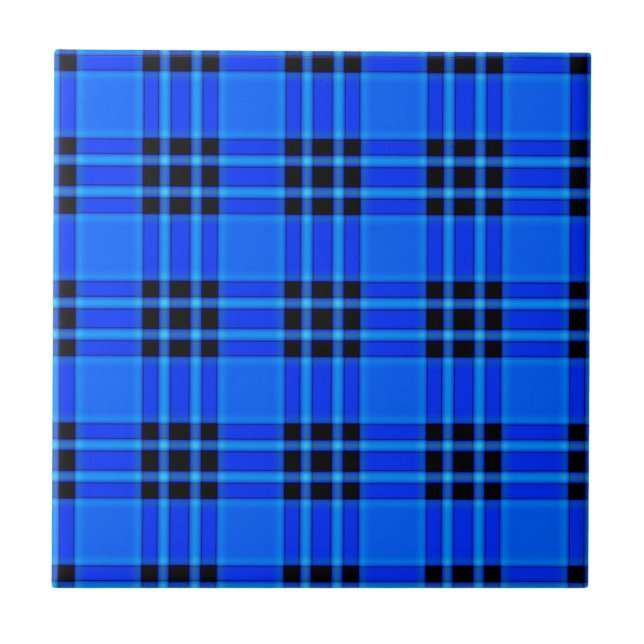 Carreau Motif Royal Blue Black Checks (Devant)