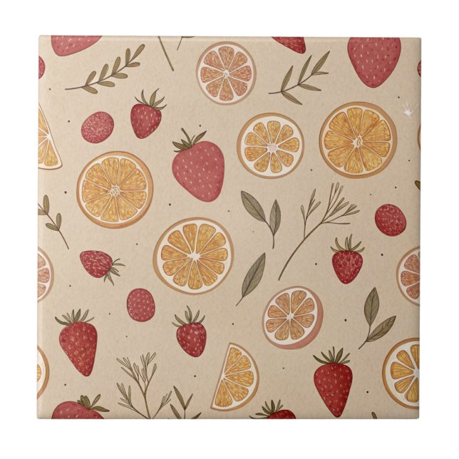 Carreau Motif rustique Terreux de Fraise & d'Agrumes (5) (Devant)