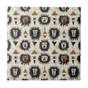 Carreau Motif Safari Lion Tribal