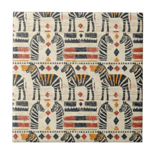 Carreau Motif safari tribal Bohème Zèbre