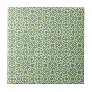 Carreau Motif Sage Green White géométrique sans couture