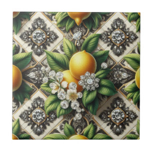 Carreau Motif sans couture Art Déco en noir et blanc Citro