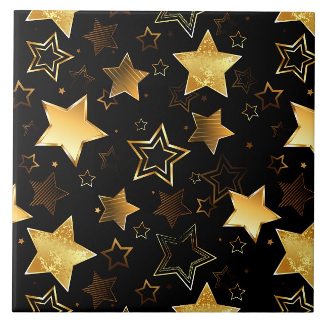 Carreau Motif sans couture avec étoiles d'or (Devant)
