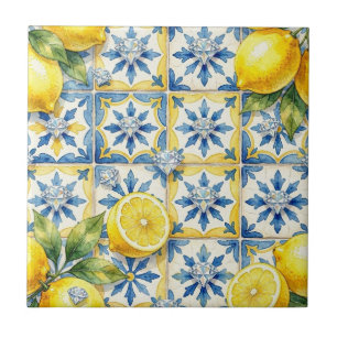 Carreau Motif sans couture Citrons et Diamants