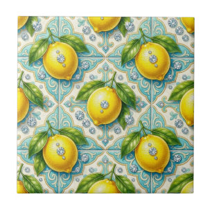 Carreau Motif sans couture Citrons et Diamants