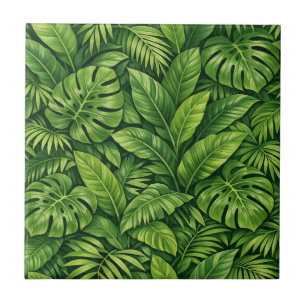 Carreau Motif sans couture de feuilles tropicales modernes