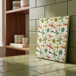 Carreau Motif sans couture de l'ère atomique fantaisiste #