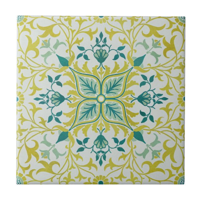 Carreau Motif sans couture de plafond William Morris vert  (Devant)