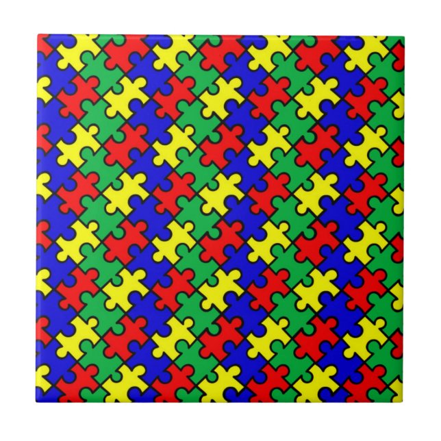 Carreau Motif sans couture de puzzle (Devant)