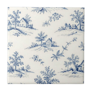 Carreau Motif sans couture de toile de Jouy de campagne