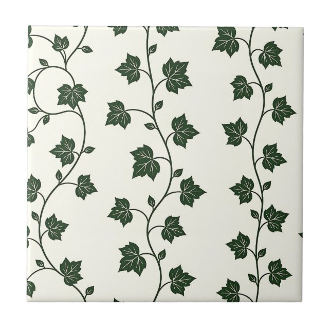 Carreau Motif sans couture de vigne de lierre vert classiq (Devant)