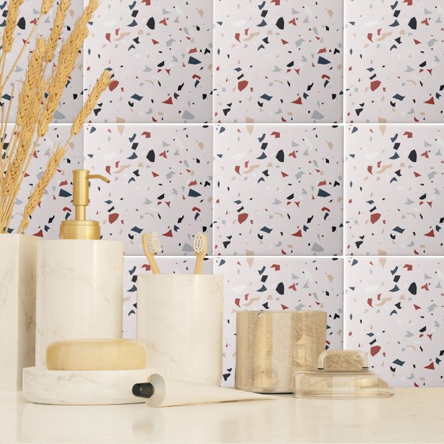 Carreau Motif sans couture en terrazzo italien abstrait mo (In situ Bathroom)