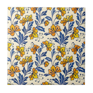 Carreau Motif sans couture époustouflant de fleurs et de f