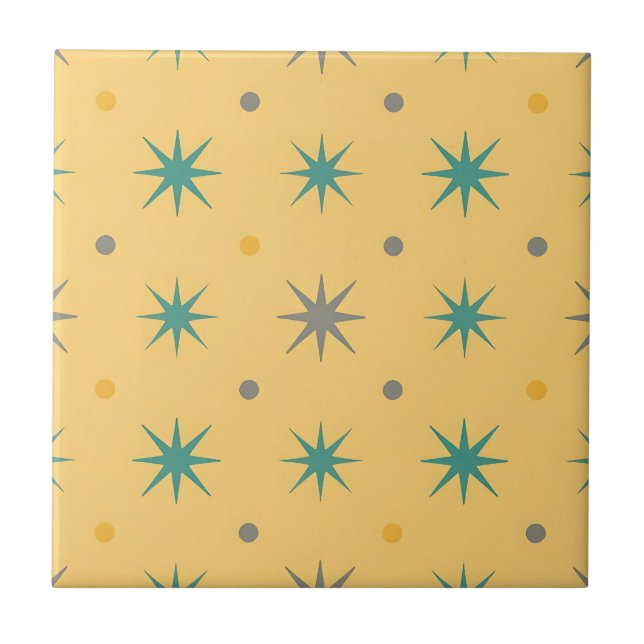 Carreau Motif sans couture étoile burst du milieu du siècl (Devant)