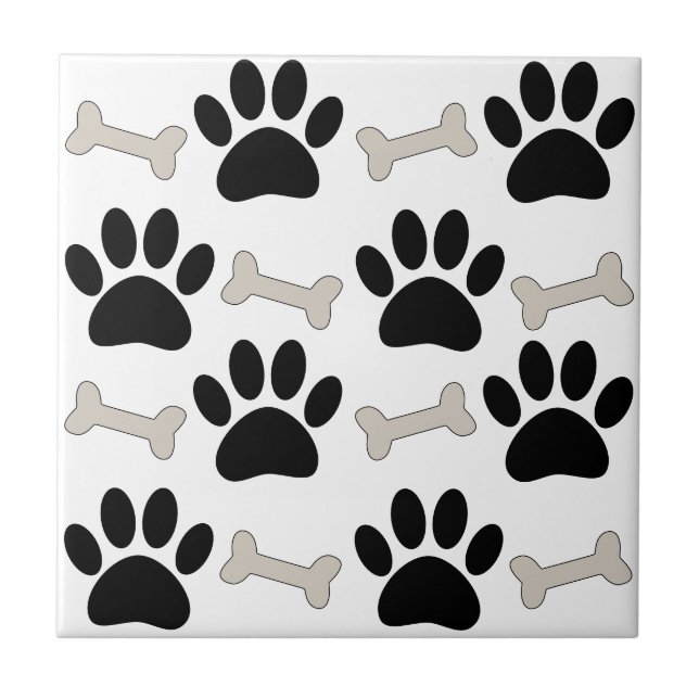 Carreau Motif sans couture Paws And Bones Animal de compag (Devant)