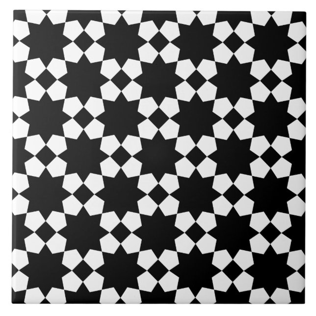 Carreau Motif sans fin vectoriel noir et blanc (Devant)